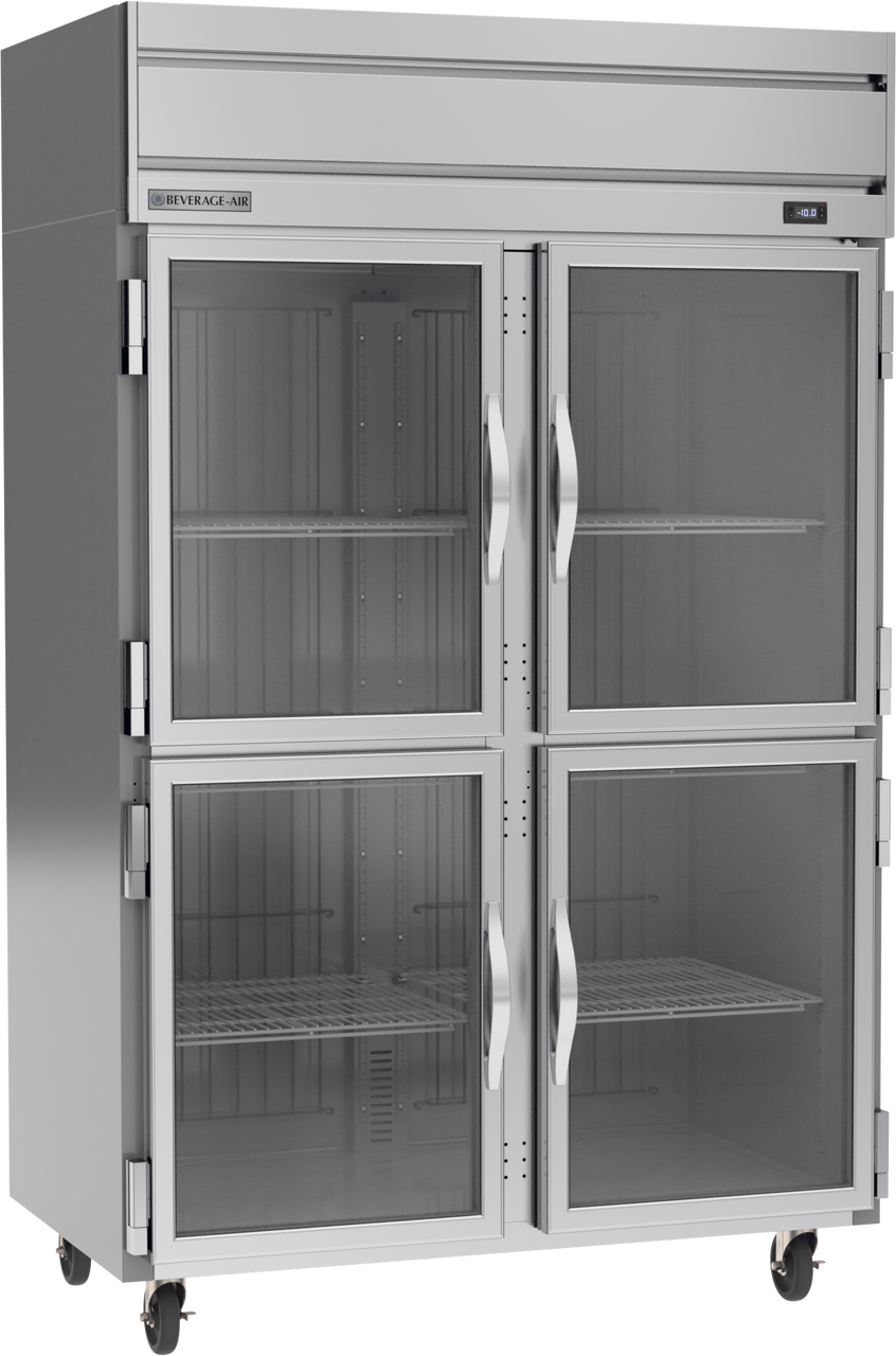 Beverage Air HF2HC-1HG | 52" Wide 4 Glass Door Top Mount Reach-In Freezer Horizon Series