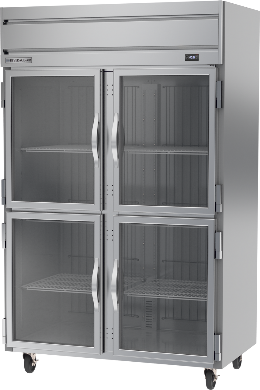 Beverage Air HF2HC-1HG | 52" Wide 4 Glass Door Top Mount Reach-In Freezer Horizon Series