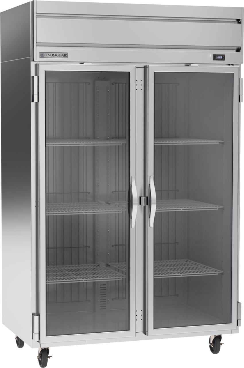 Beverage Air HFP2HC-1G | 52" Wide 2 Glass Door Top Mount Reach-In Freezer Horizon Series