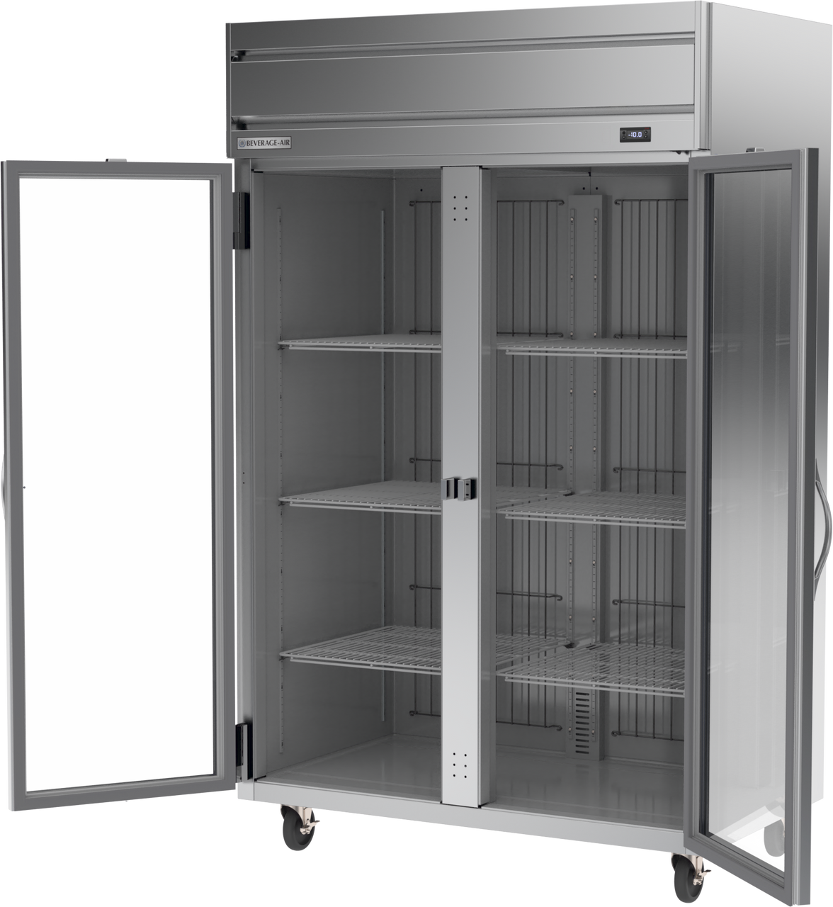 Beverage Air HFP2HC-1G | 52" Wide 2 Glass Door Top Mount Reach-In Freezer Horizon Series