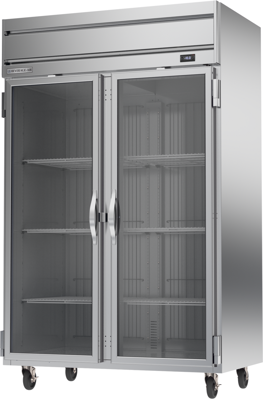 Beverage Air HFP2HC-1G | 52" Wide 2 Glass Door Top Mount Reach-In Freezer Horizon Series