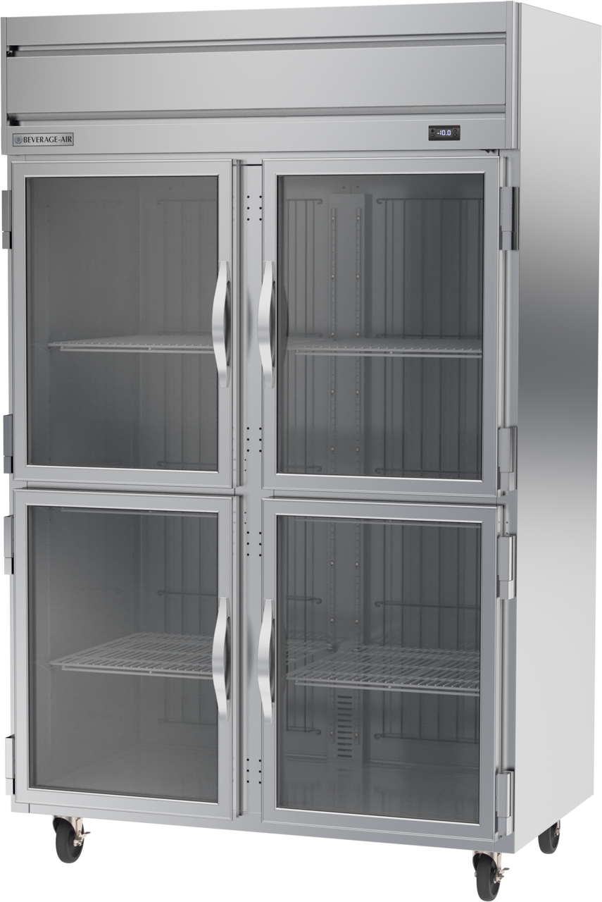 Beverage Air HFP2HC-1HG | 52" Wide 4 Glass Door Top Mount Reach-In Freezer Horizon Series