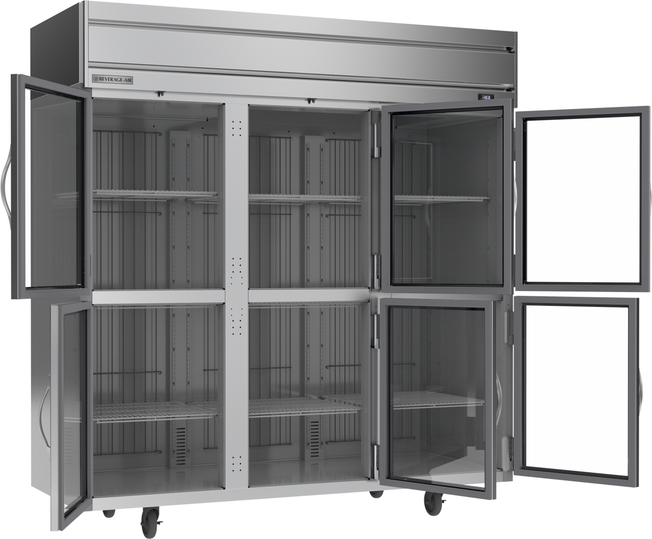 Beverage Air HFP3HC-1HG | 78" Wide 6 Glass Door Top Mount Reach-In Freezer Horizon Series