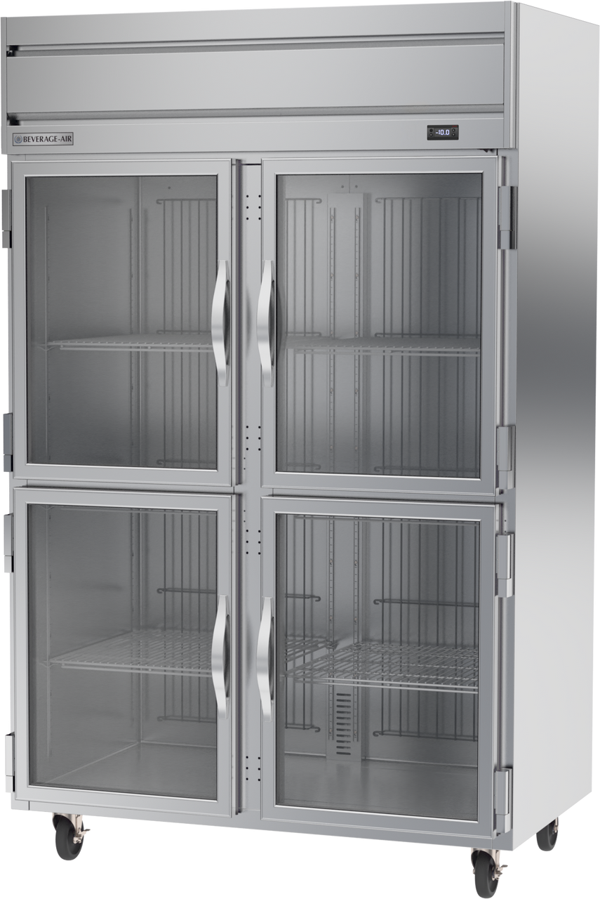 Beverage Air HFPS2HC-1HG | 52" Wide 4 Glass Door Top Mount Reach-In Freezer Horizon Series