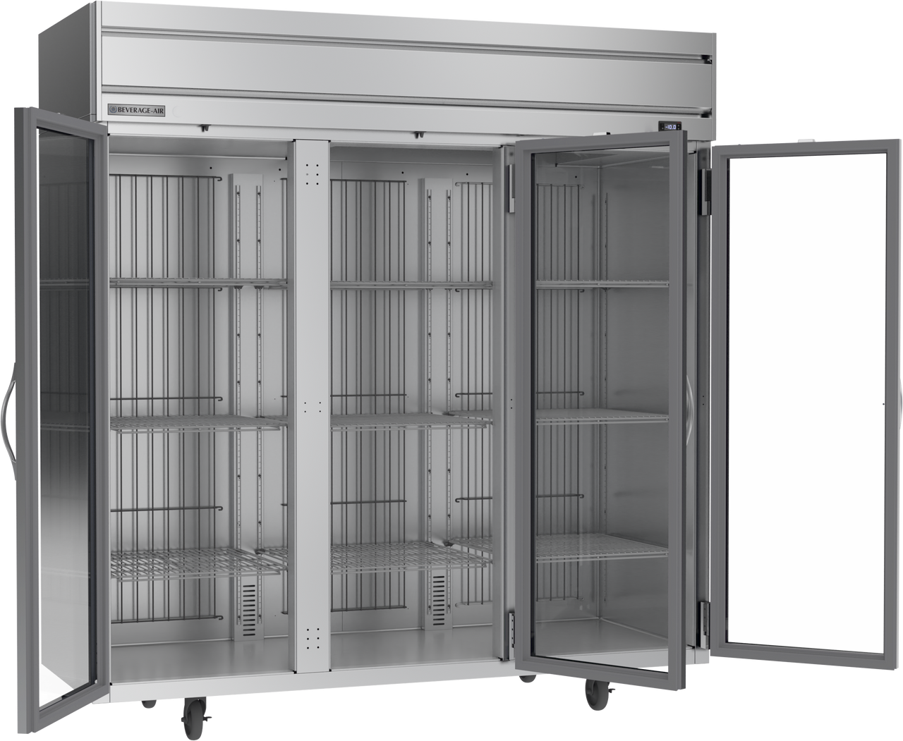 Beverage Air HFPS3HC-1G | 78" Wide 3 Glass Door Top Mount Reach-In Freezer Horizon Series