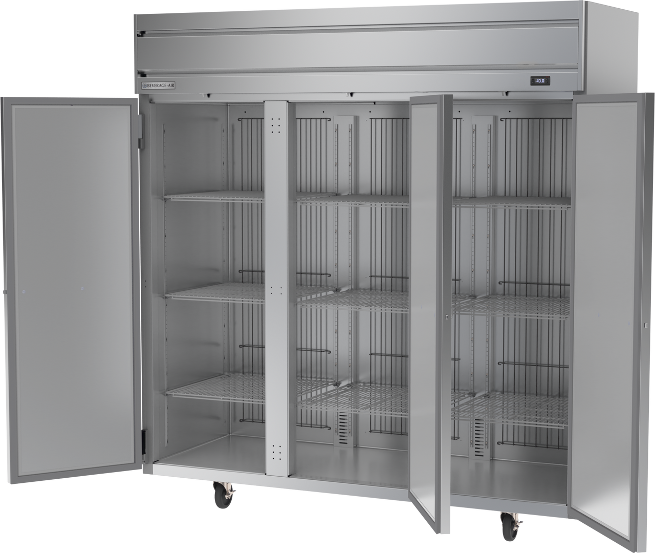 Beverage Air HFPS3HC-1S | 78" Wide 3 Door Top Mount Reach-In Freezer Horizon Series