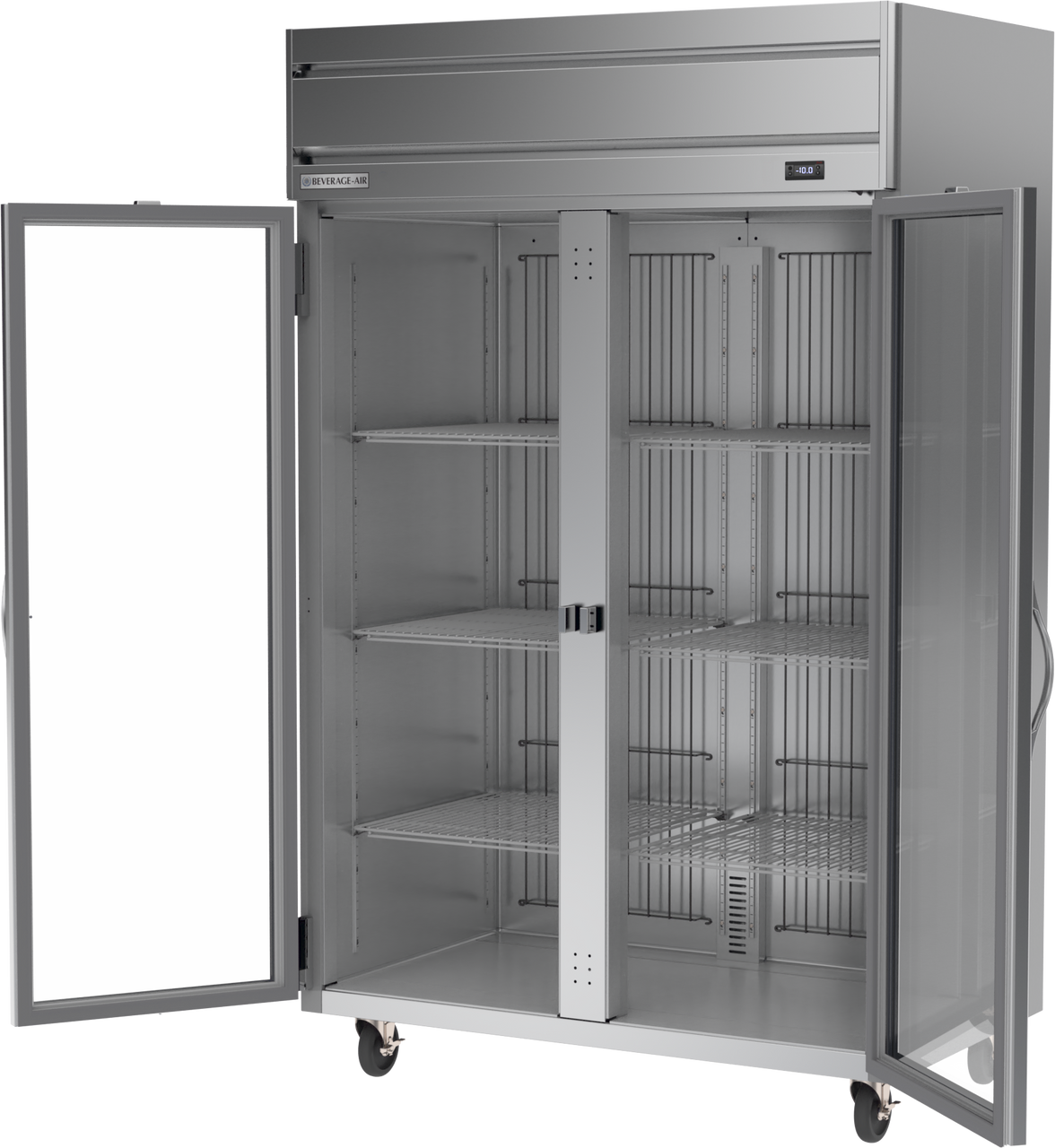 Beverage Air HFS2HC-1G | 52" Wide 2 Glass Door Top Mount Reach-In Freezer Horizon Series