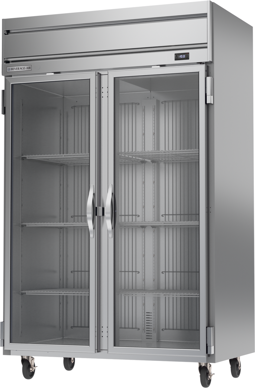 Beverage Air HFS2HC-1G | 52" Wide 2 Glass Door Top Mount Reach-In Freezer Horizon Series