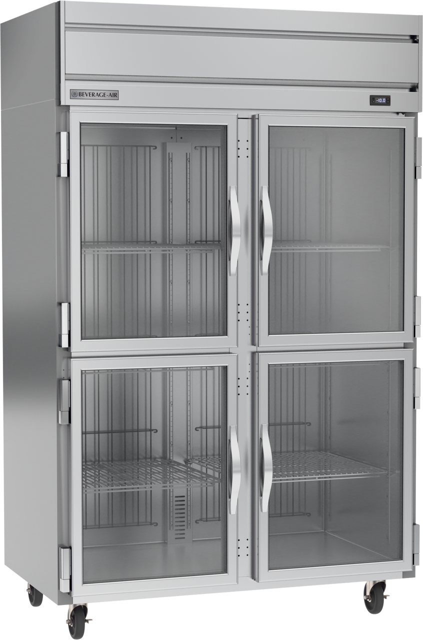 Beverage Air HFS2HC-1HG | 52" Wide 4 Glass Door Top Mount Reach-In Freezer Horizon Series