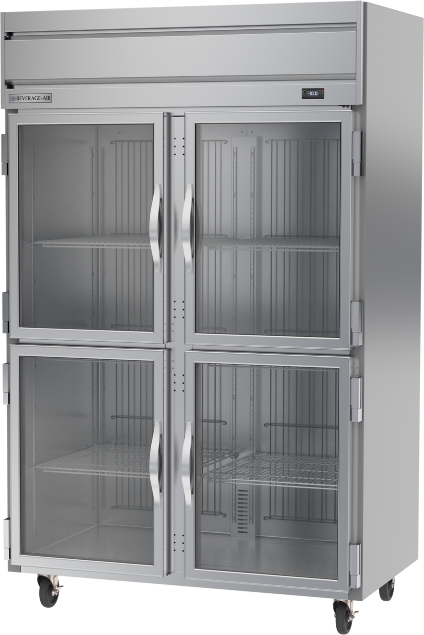 Beverage Air HFS2HC-1HG | 52" Wide 4 Glass Door Top Mount Reach-In Freezer Horizon Series