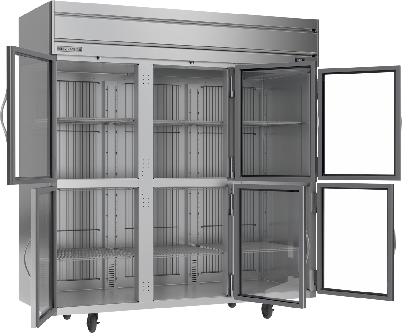 Beverage Air HFS3HC-1HG | 78" Wide 6 Glass Door Top Mount Reach-In Freezer Horizon Series