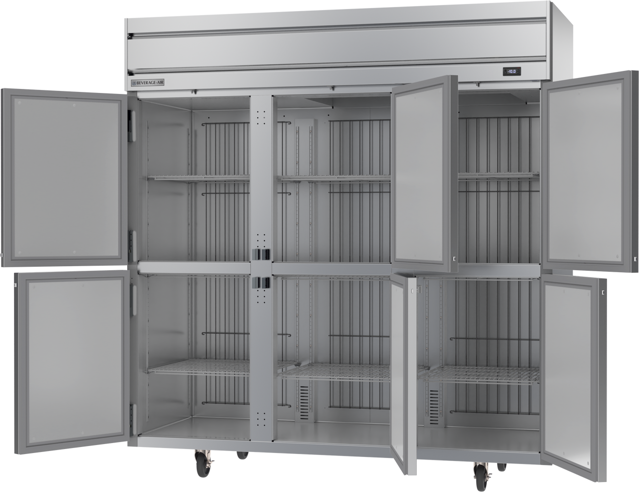 Beverage Air HFS3HC-1HS | 78" Wide 6 Door Top Mount Reach-In Freezer Horizon Series