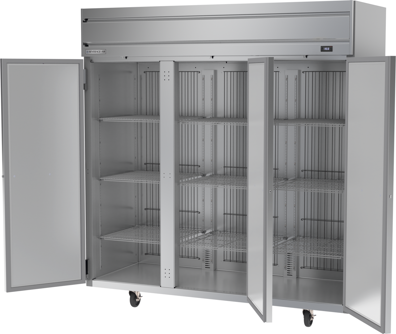 Beverage Air HFS3HC-1S | 78" Wide 3 Door Top Mount Reach-In Freezer Horizon Series