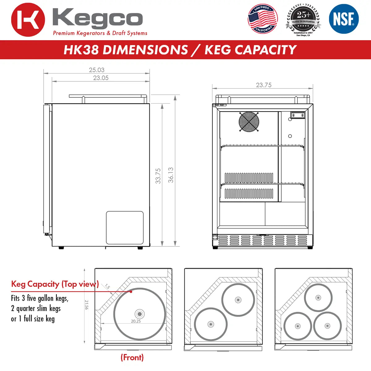 Kegco | 24" Wide Stainless Steel Kegerator with Kit