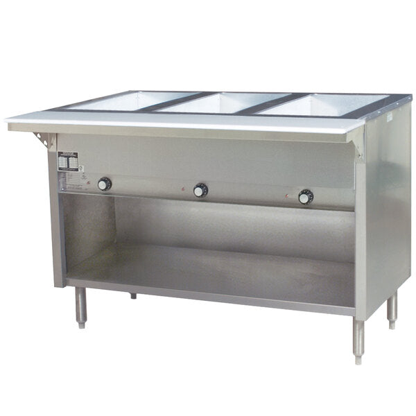 Eagle Group | Three Pan Open Well Stationary Electric Hot Food Table