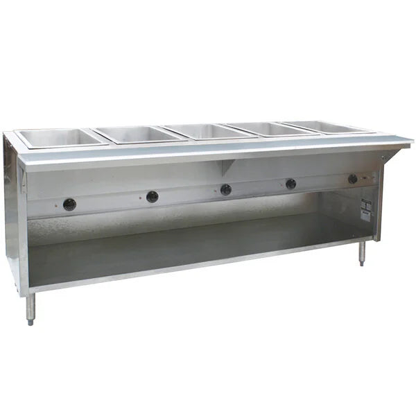 Eagle Group HT5OB-240 | Open Front Five Pan Open Well Stationary Electric Hot Food Table