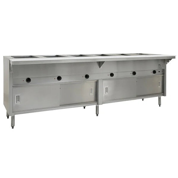 Eagle Group HT6CB-240 | Six Pan Open Well Stationary Electric Hot Food Table