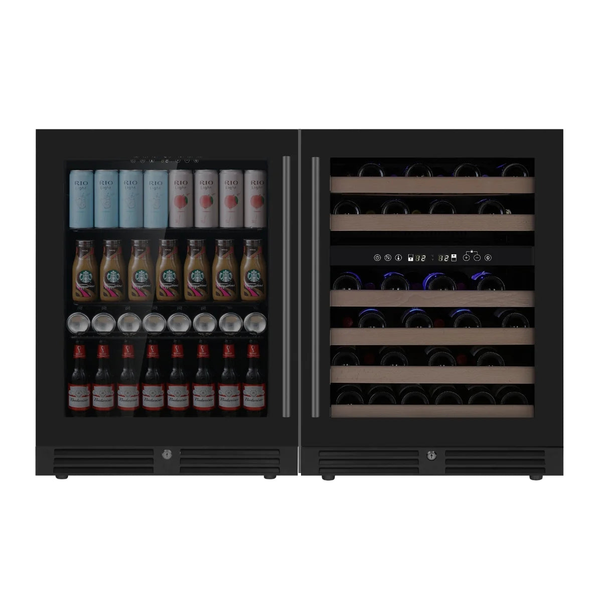 KingsBottle | 48" Wide Dual Zone 161 Can/46 Bottle Beverage & Wine Fridge