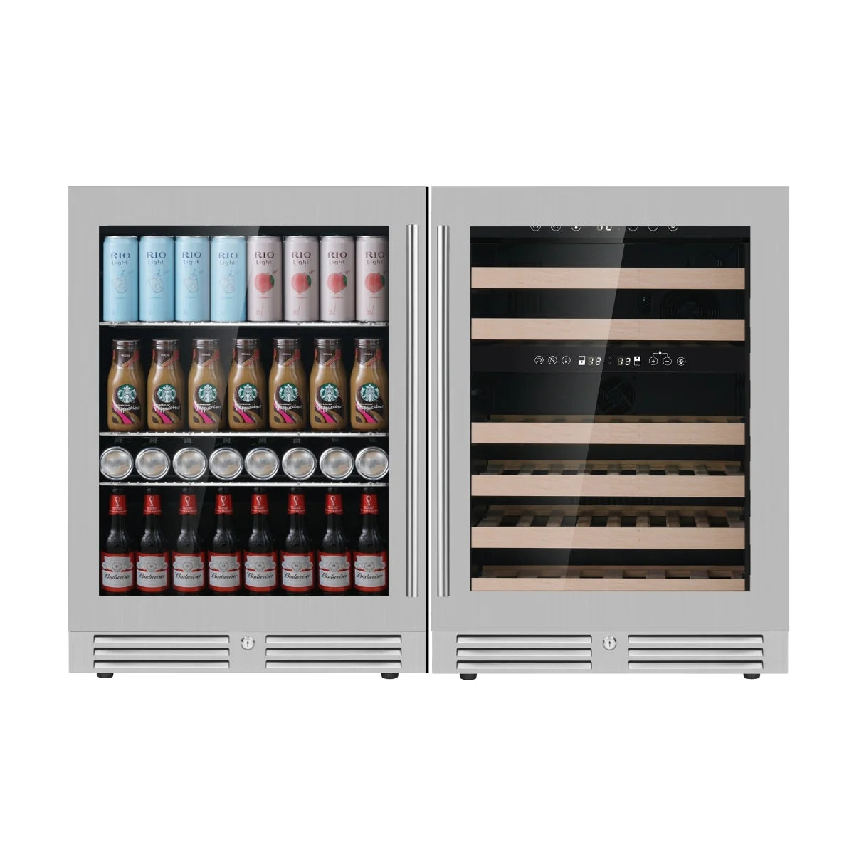 KingsBottle | 48" Wide Dual Zone 161 Can/46 Bottle Beverage & Wine Fridge