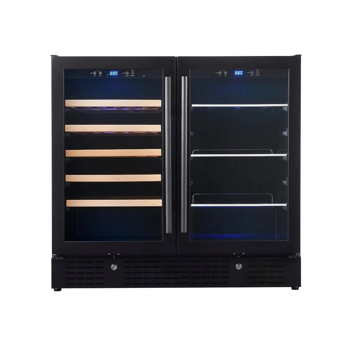 KingsBottle | 36" Wide Dual Zone 98 Can/34 Bottle Beverage & Wine Fridge