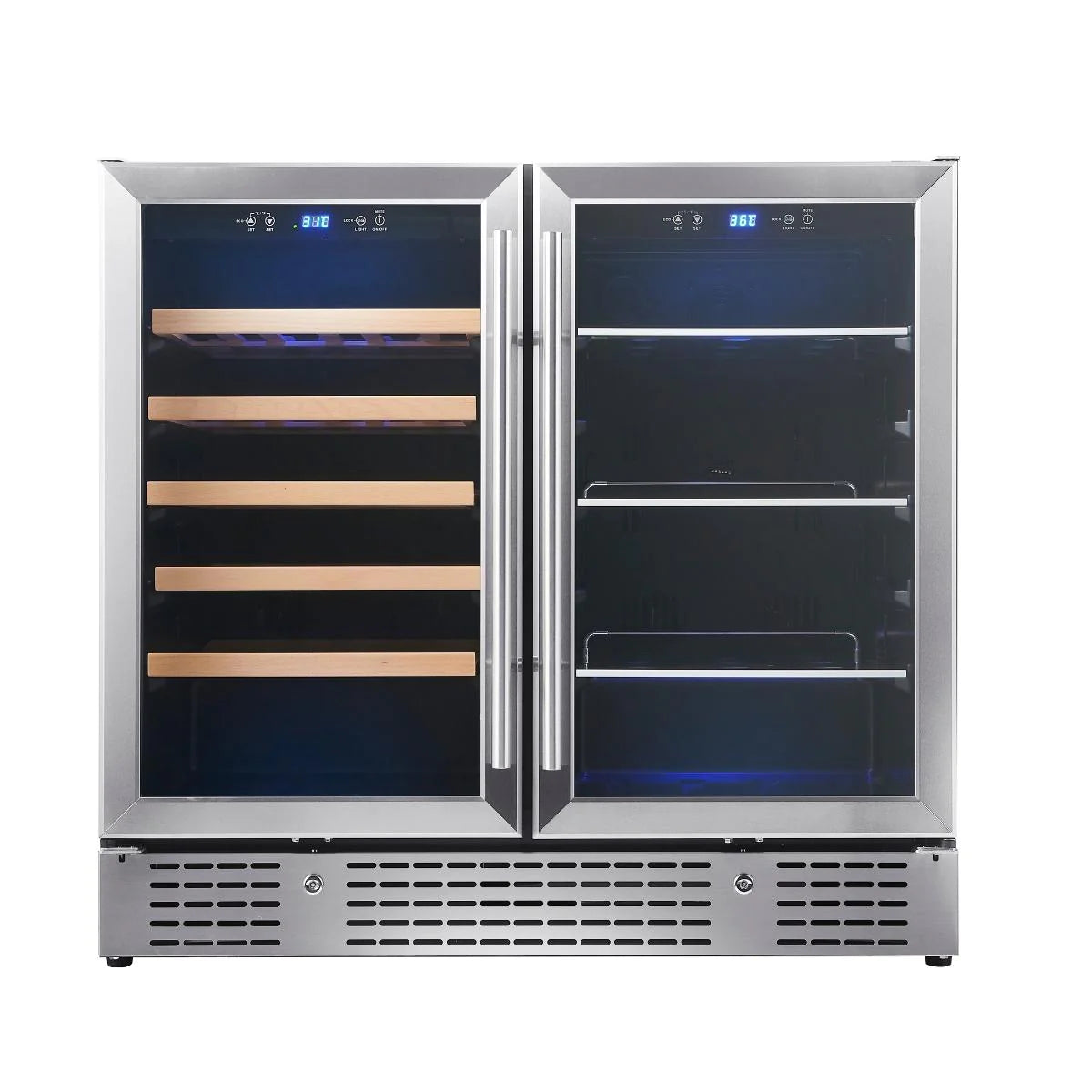 KingsBottle | 36" Wide Dual Zone 98 Can/34 Bottle Beverage & Wine Fridge