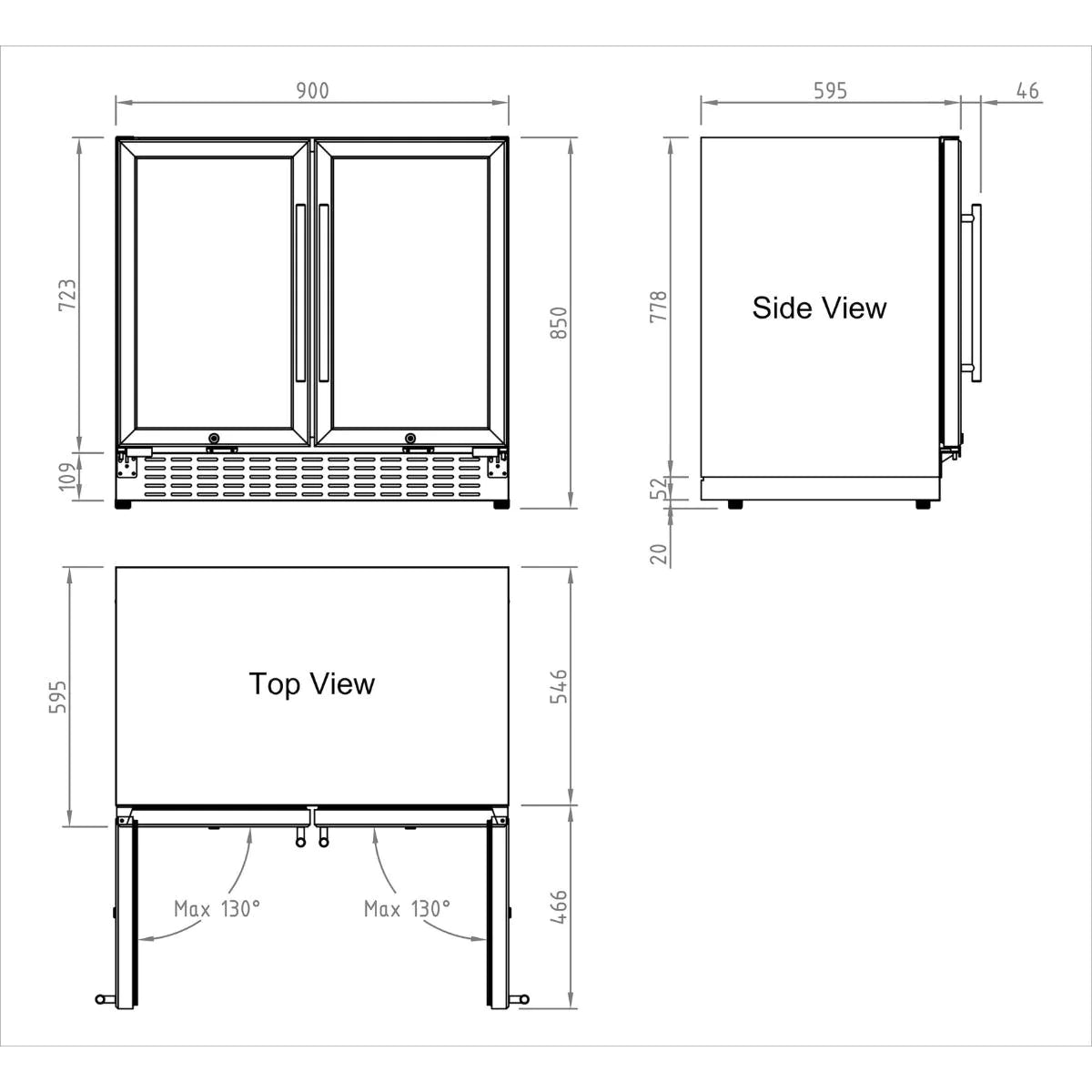 KingsBottle | 36" Wide Dual Zone 98 Can/34 Bottle Beverage & Wine Fridge