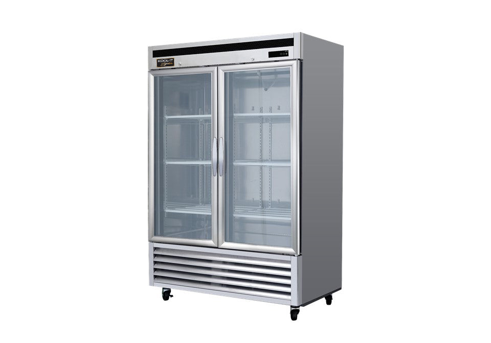 Kool-It KBSR-2G | 54" Wide 2 Glass Door Bottom Mount Reach-In Refrigerator