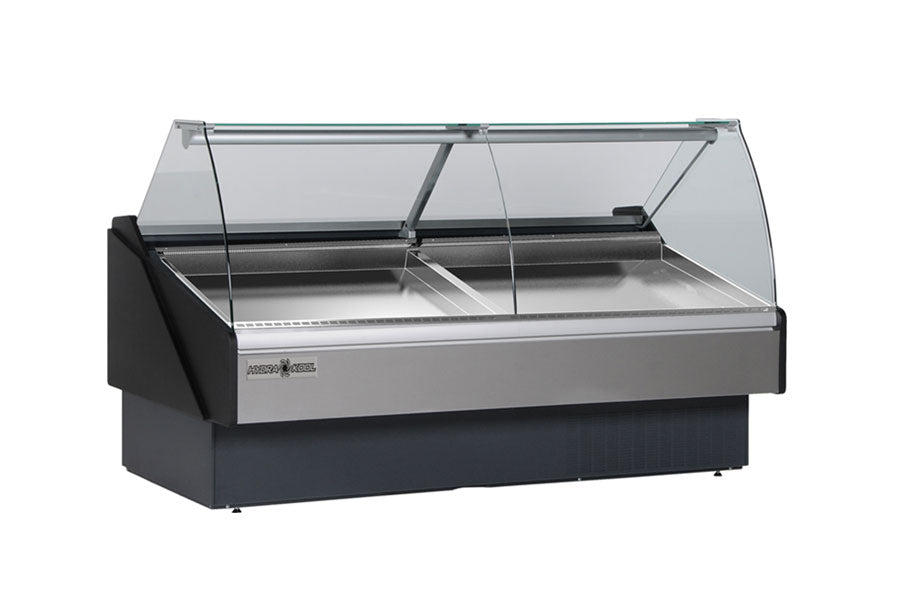 Hydra-Kool KFM-SC-40-S | 40" Wide Self Contained Curved Glass Seafood Display Case