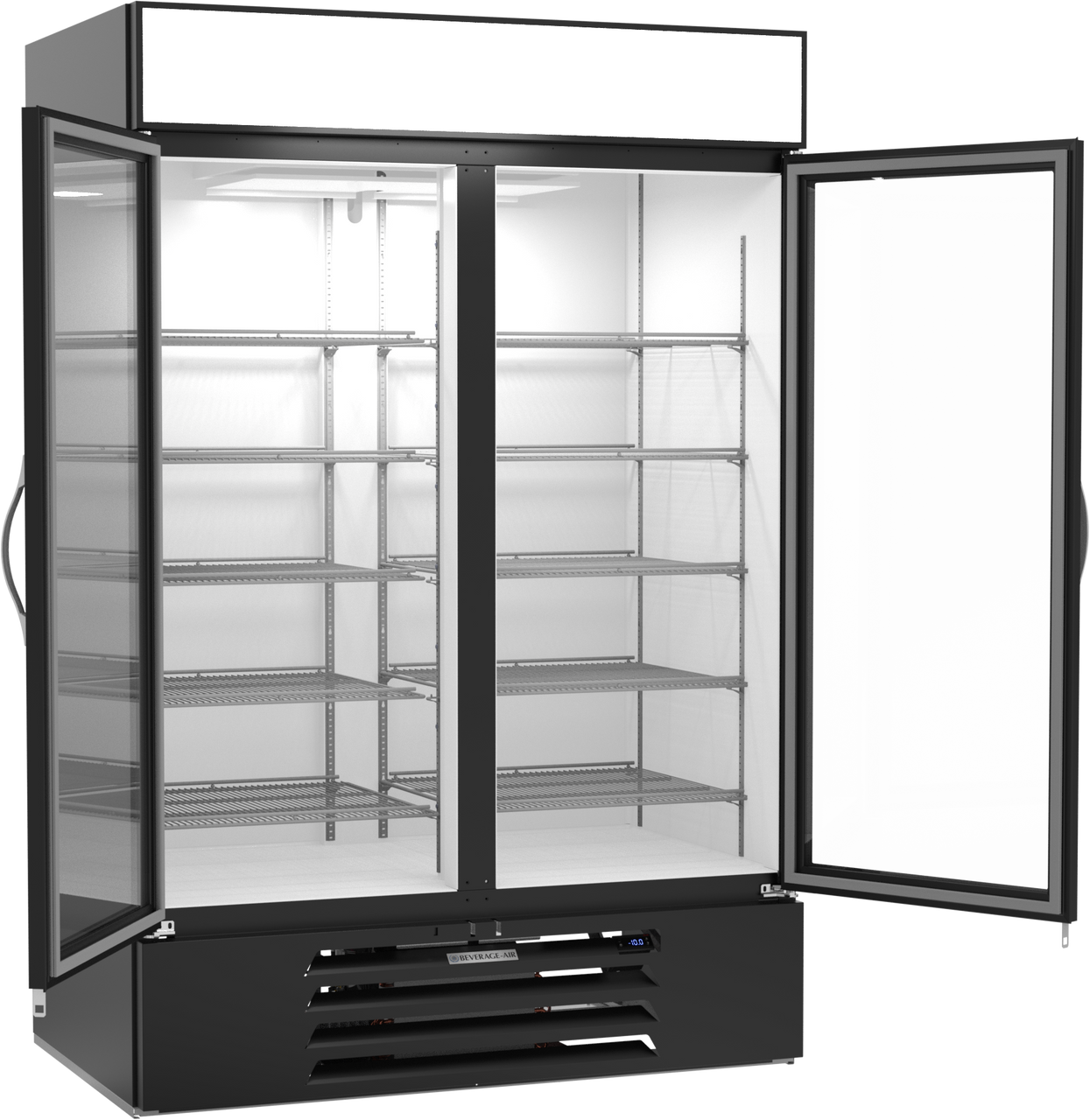 Beverage Air | 52" Wide 2 IQ Glass Door Merchandiser Freezer MarketMax Series