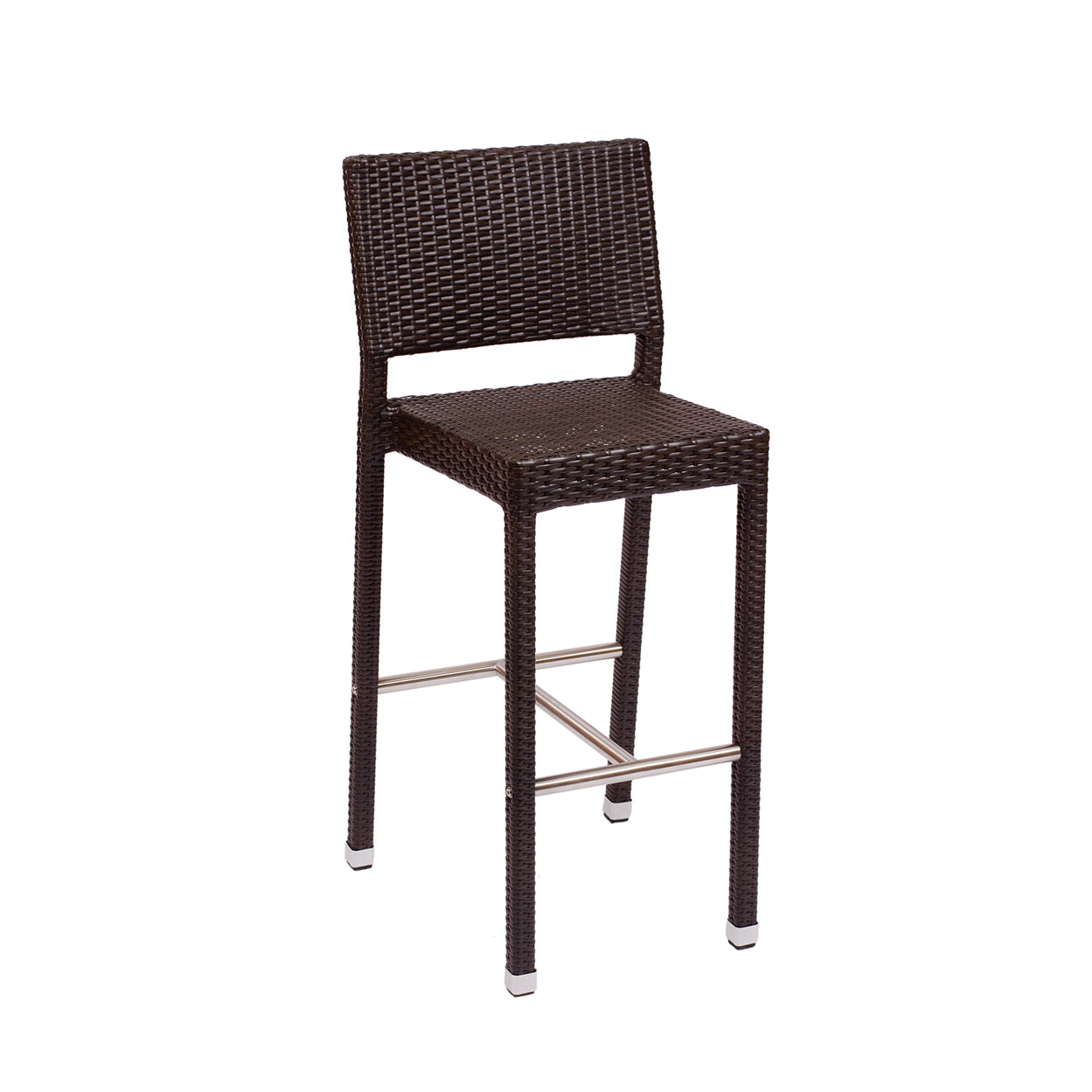 BFM Seating Monterey Outdoor / Indoor Java Synthetic Stackable Wicker Chair