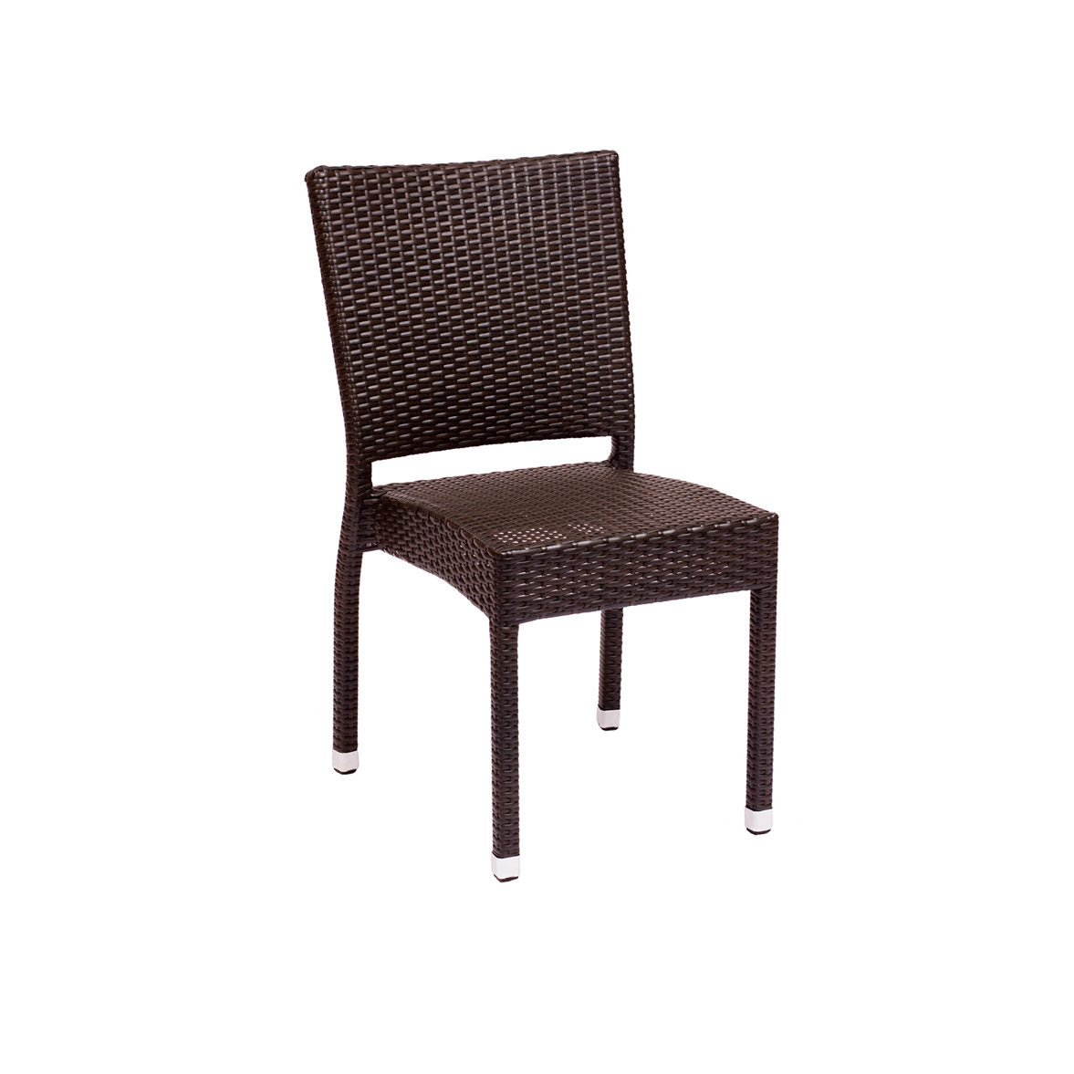 BFM Seating Monterey Outdoor / Indoor Java Synthetic Stackable Wicker Chair