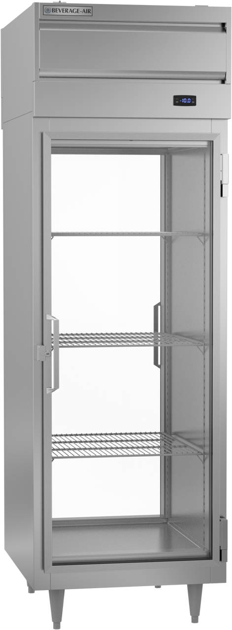 Beverage Air PFD1HC-1BG | 27" Wide 2 Glass Door Top Mount Pass-Thru Freezer P Series