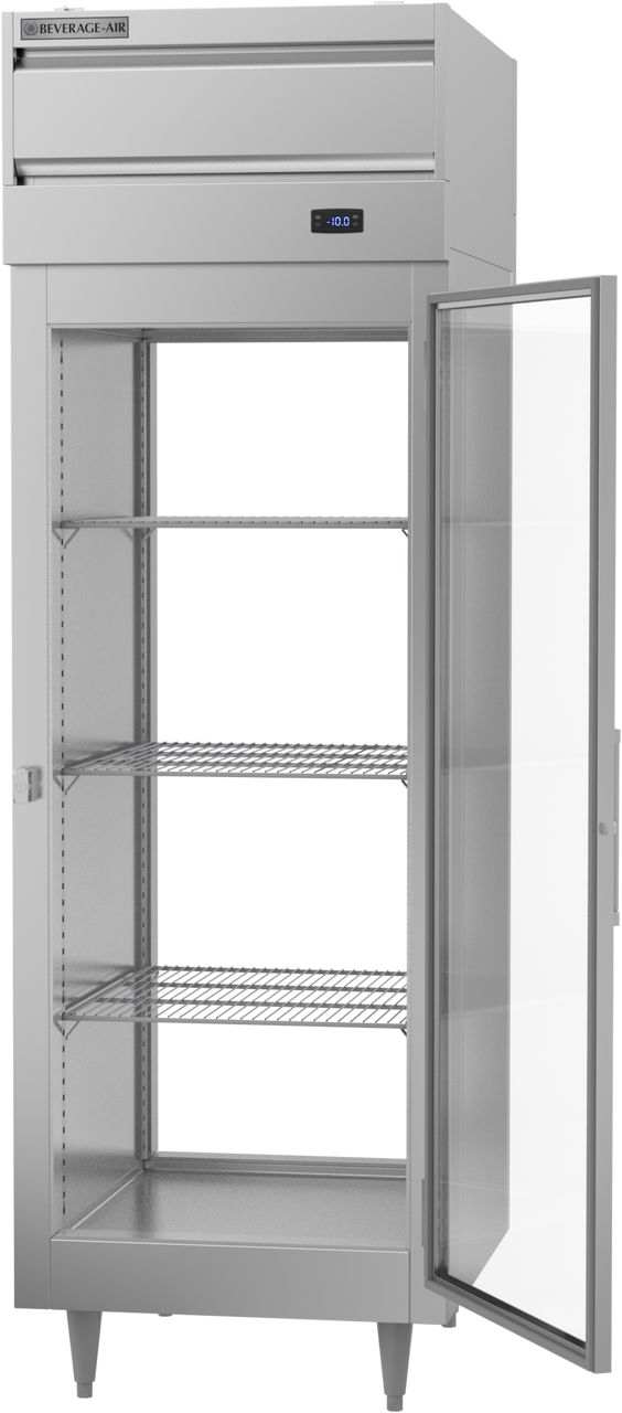 Beverage Air PFD1HC-1BG | 27" Wide 2 Glass Door Top Mount Pass-Thru Freezer P Series