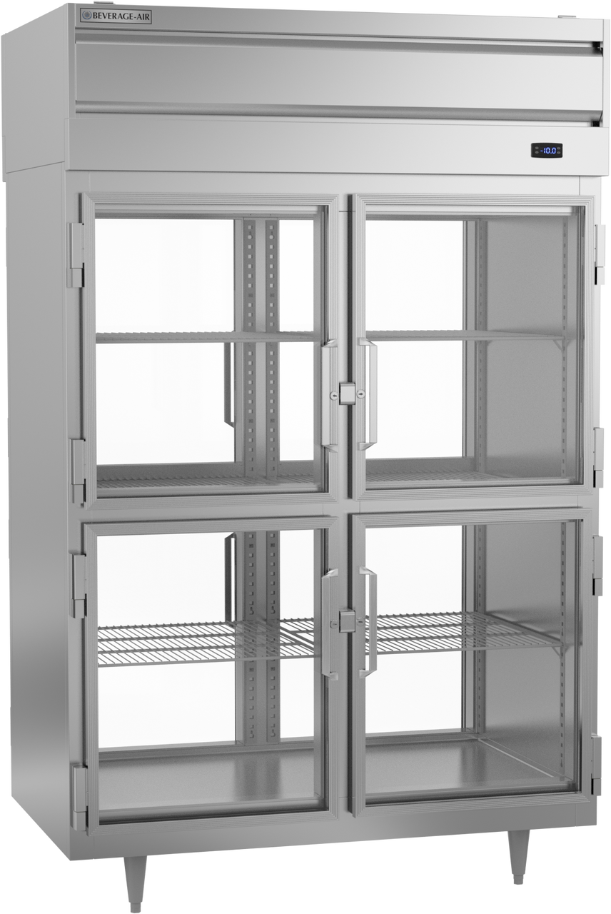 Beverage Air PFD2HC-1BHG | 52" Wide 8 Glass Door Top Mount Pass-Thru Freezer P Series