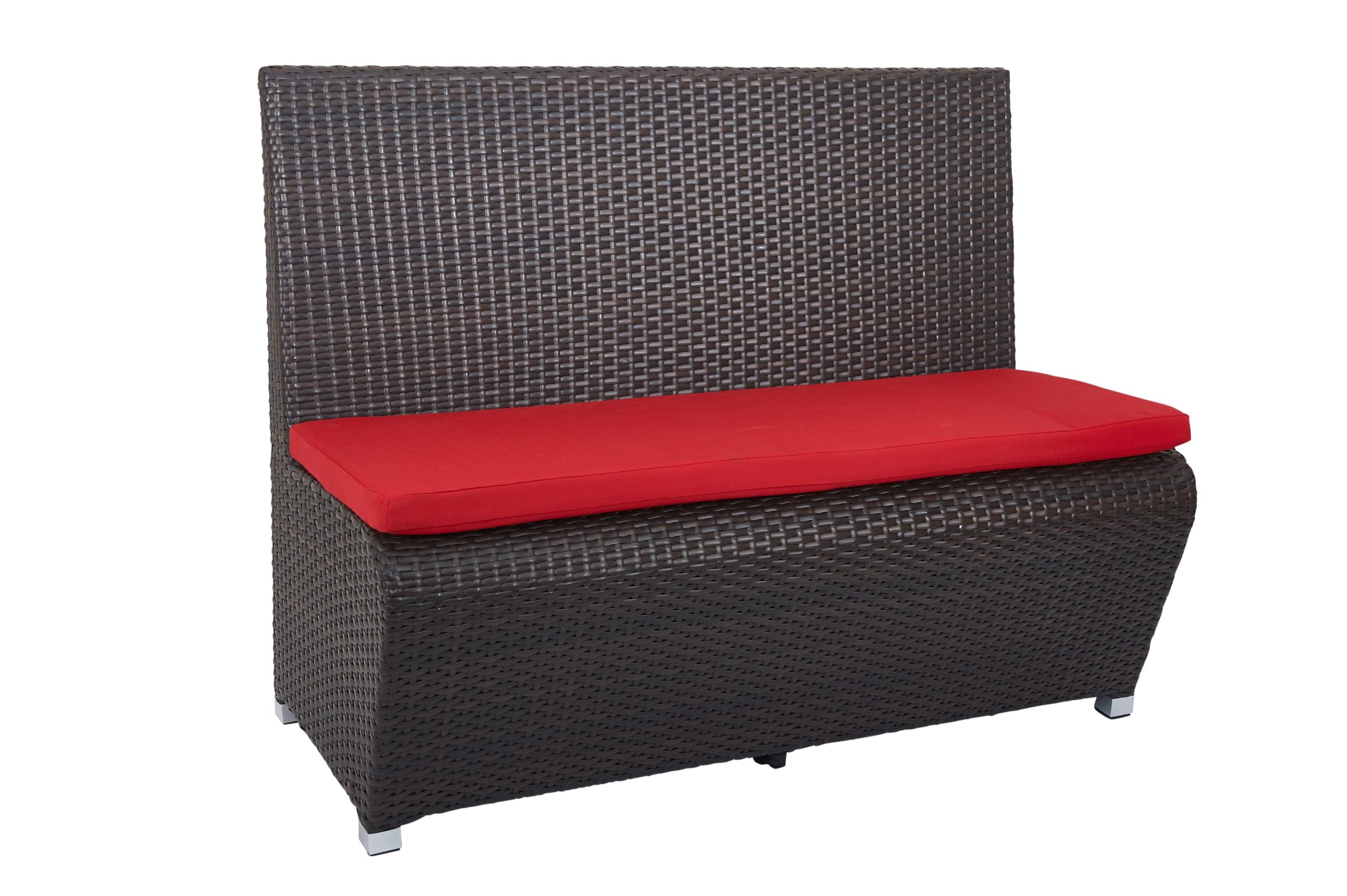 BFM Seating 48" Long Cancun Java Wicker Booth Bench