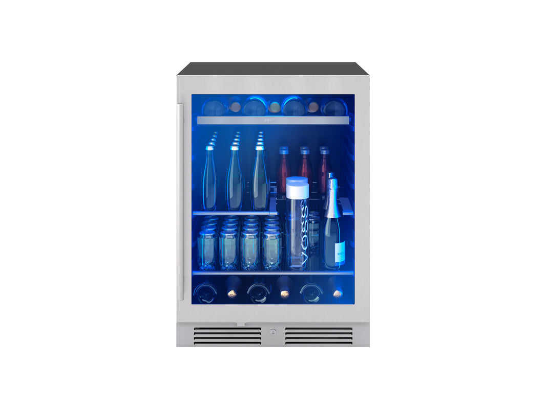 Zephyr | 24" Wide Single Zone 108 Can/7 Bottle Beverage Fridge