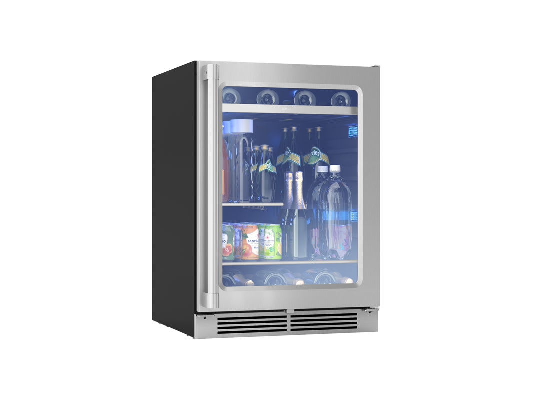 Zephyr PRPB24C01AG | 24" Wide Presrv Pro Single Zone 112 Can/7 Bottle Beverage Fridge