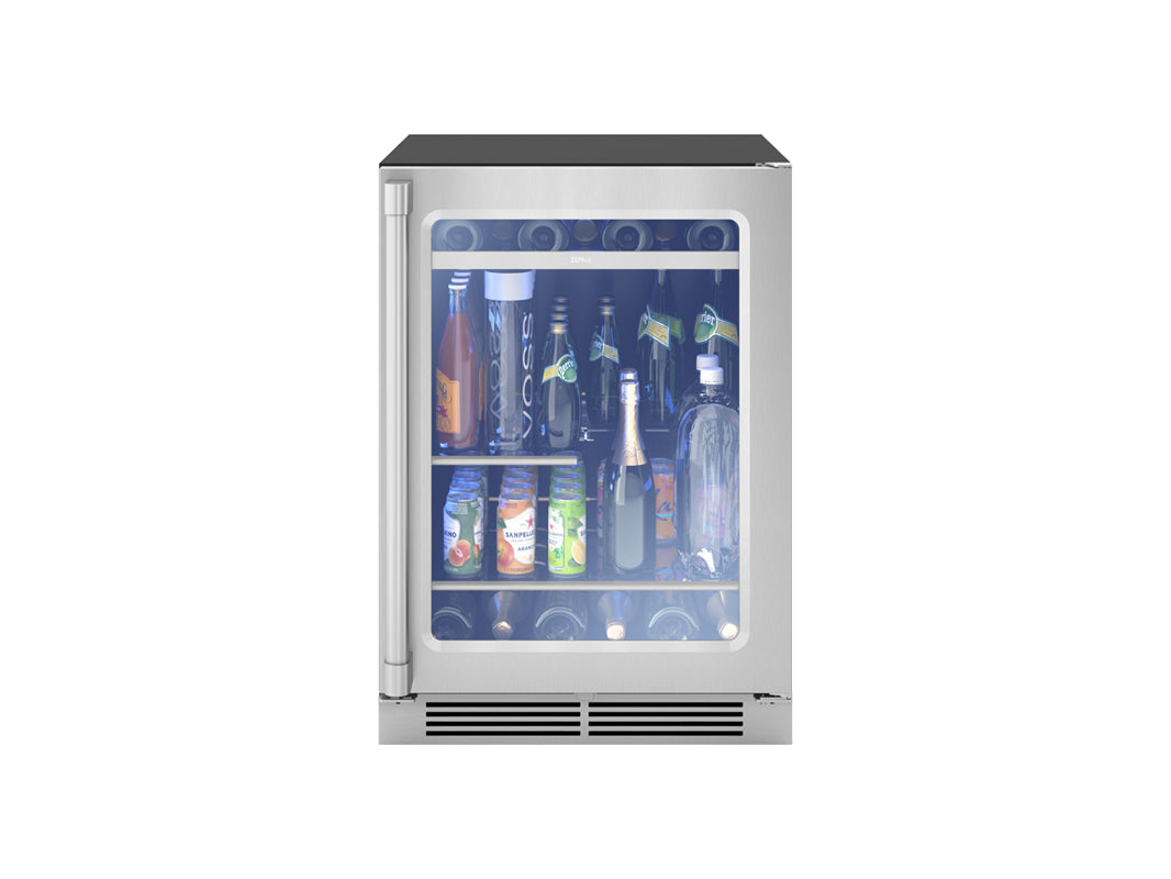 Zephyr PRPB24C01AG | 24" Wide Presrv Pro Single Zone 112 Can/7 Bottle Beverage Fridge