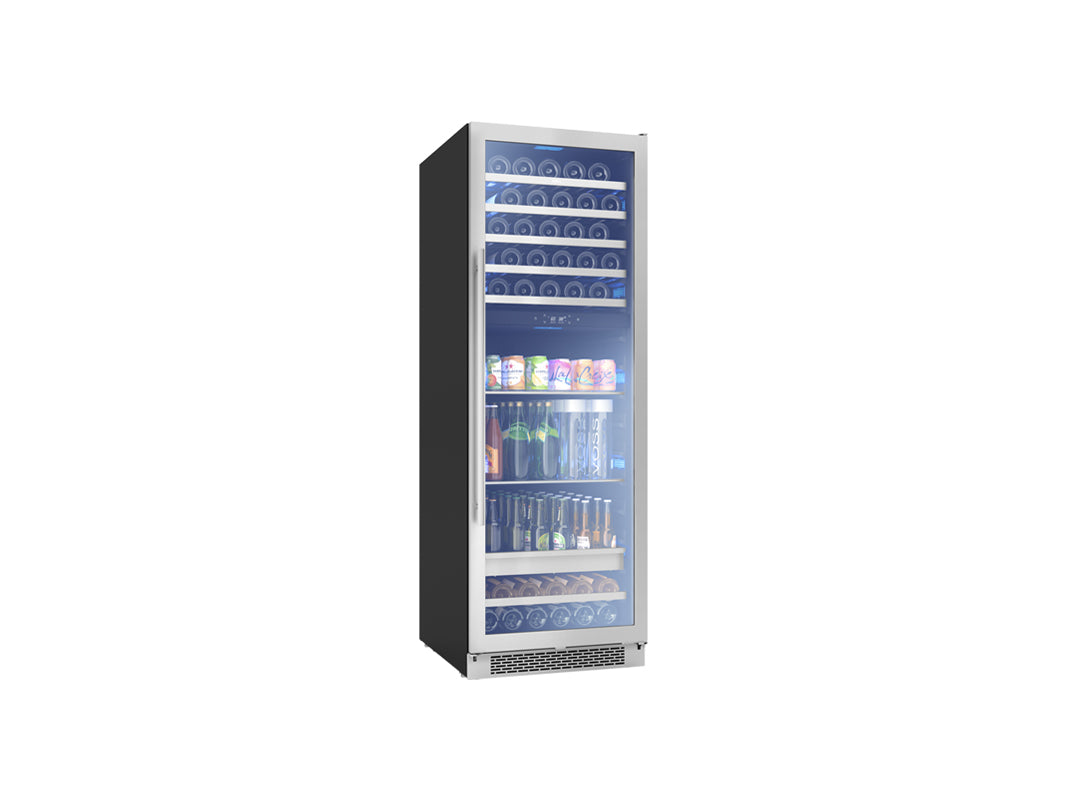 Zephyr PRWB24F02AG | 24" Wide Dual Zone Stainless Steel 49 Can/59 Bottle Beverage & Wine Fridge