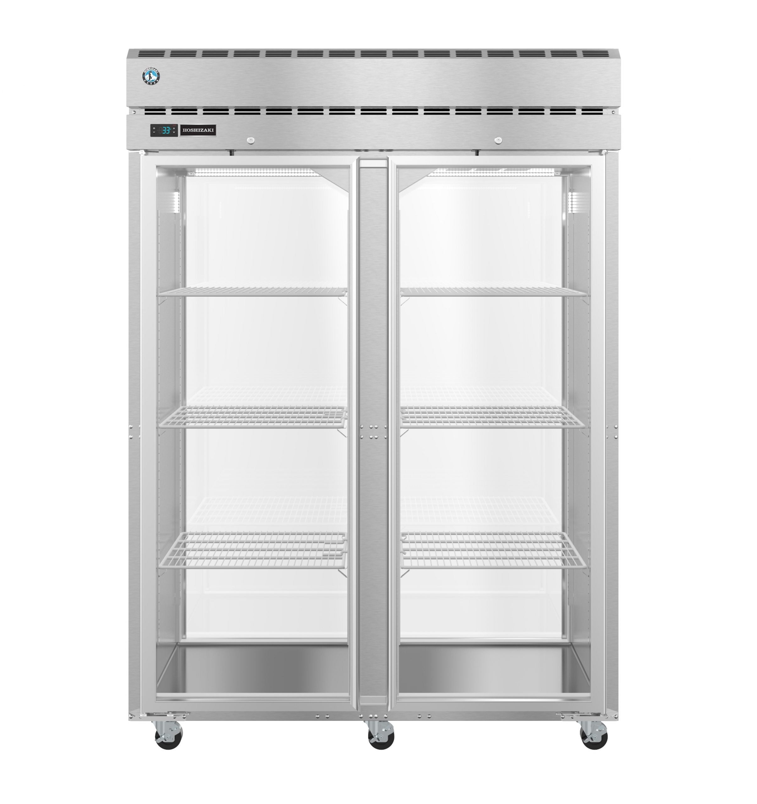 Hoshizaki PT2A-FG-FG | 55" Wide 4 Glass Door Top Mount Pass-Thru Refrigerator