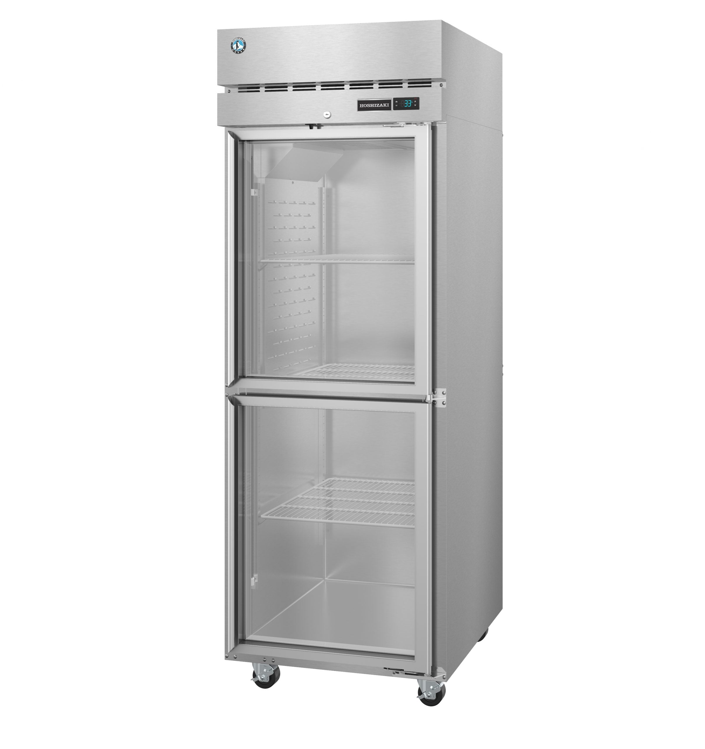 Hoshizaki R1A-HG | 28" Wide 2 Glass Door Top Mount Reach-In Refrigerator