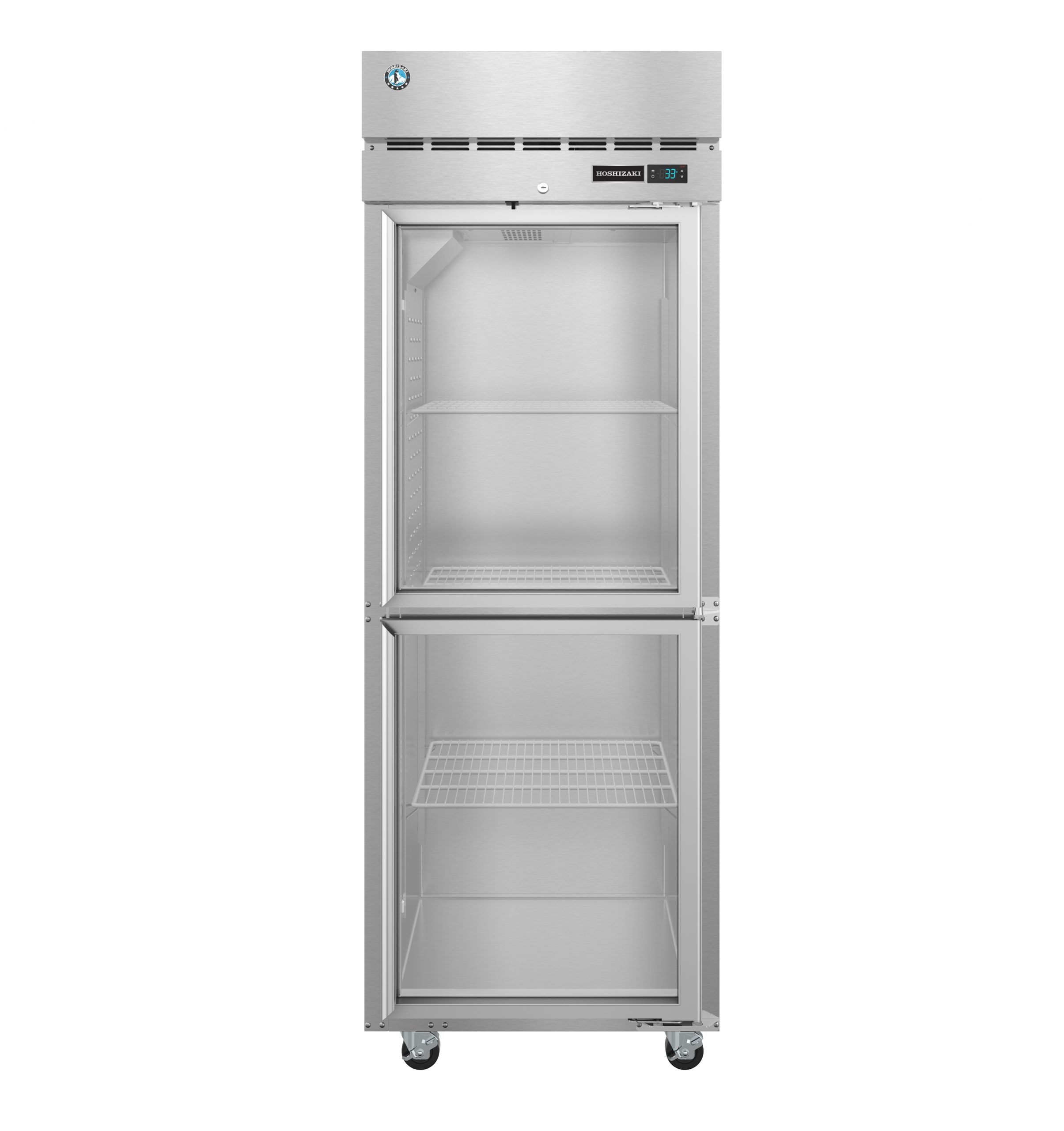 Hoshizaki R1A-HG | 28" Wide 2 Glass Door Top Mount Reach-In Refrigerator