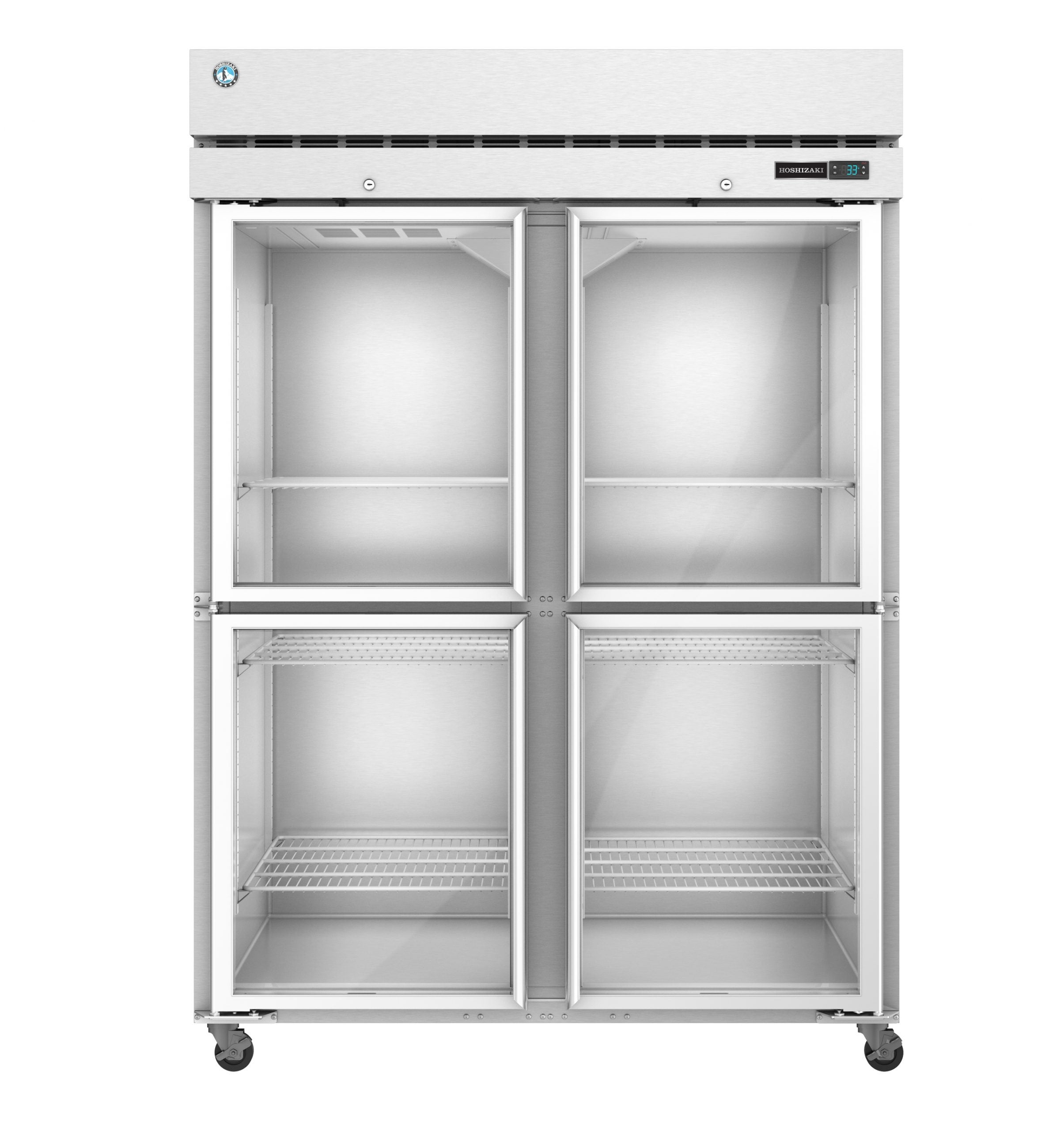 Hoshizaki R2A-HG | 55" Wide 4 Glass Door Top Mount Reach-In Refrigerator