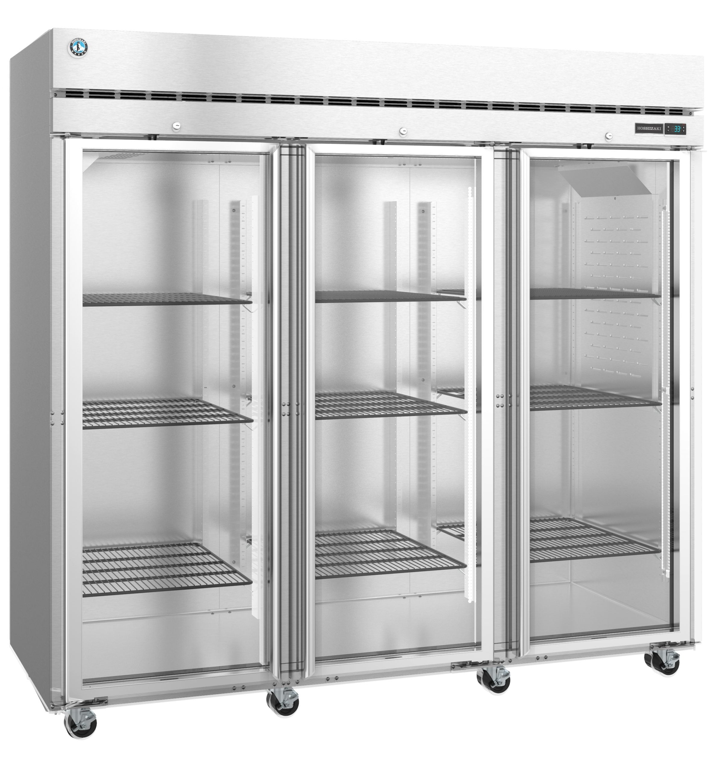 Hoshizaki R3A-FG | 83" Wide 3 Glass Door Top Mount Reach-In Refrigerator