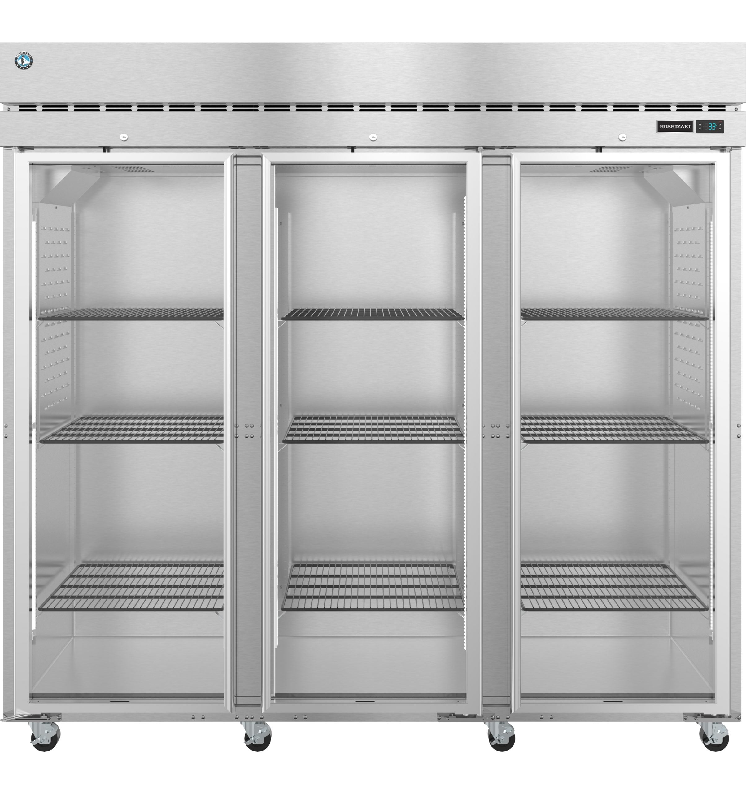 Hoshizaki R3A-FG | 83" Wide 3 Glass Door Top Mount Reach-In Refrigerator