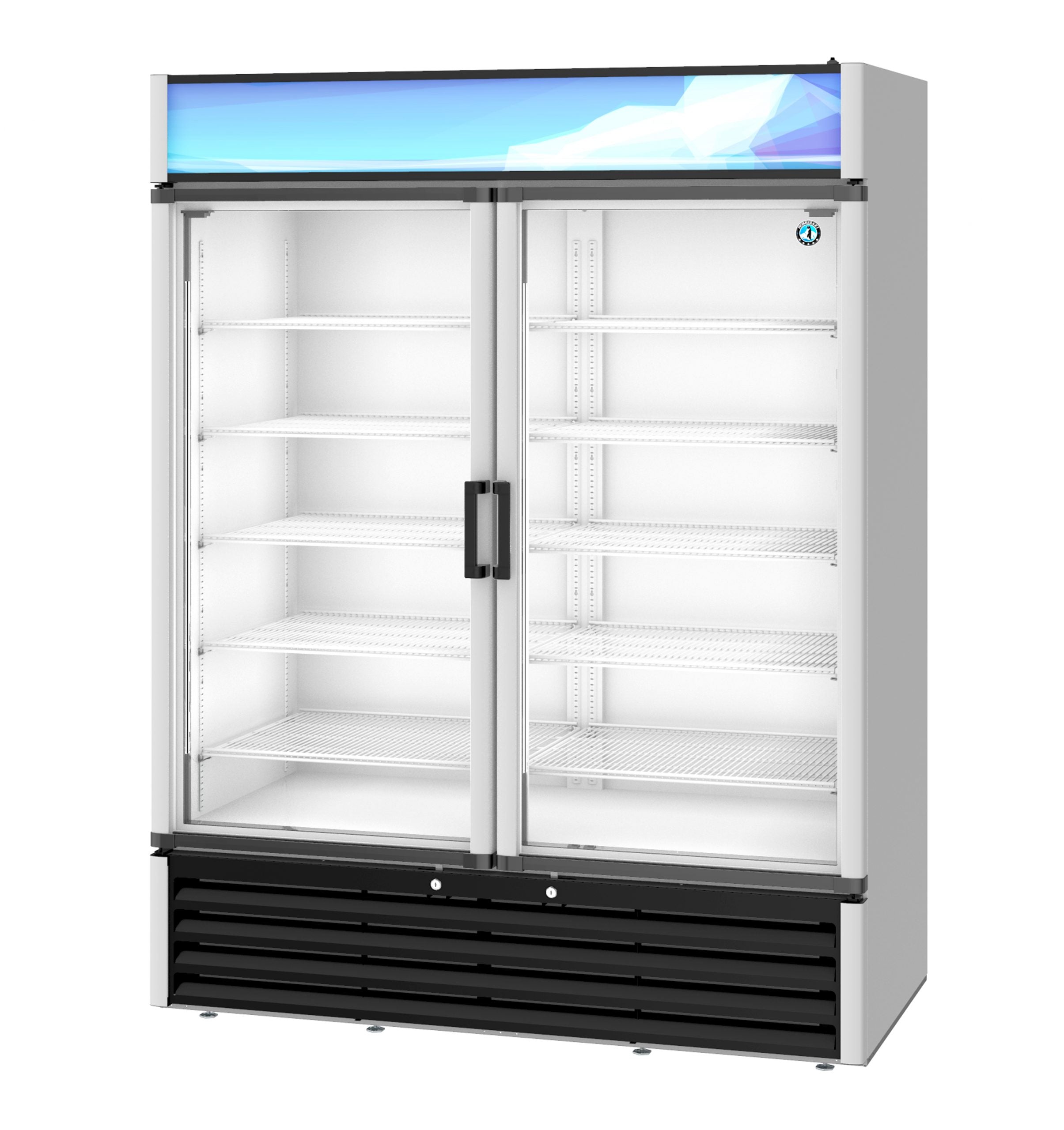 Hoshizaki RM-49-HC | 60" Wide Silver 2 Swing Door Merchandiser Refrigerator