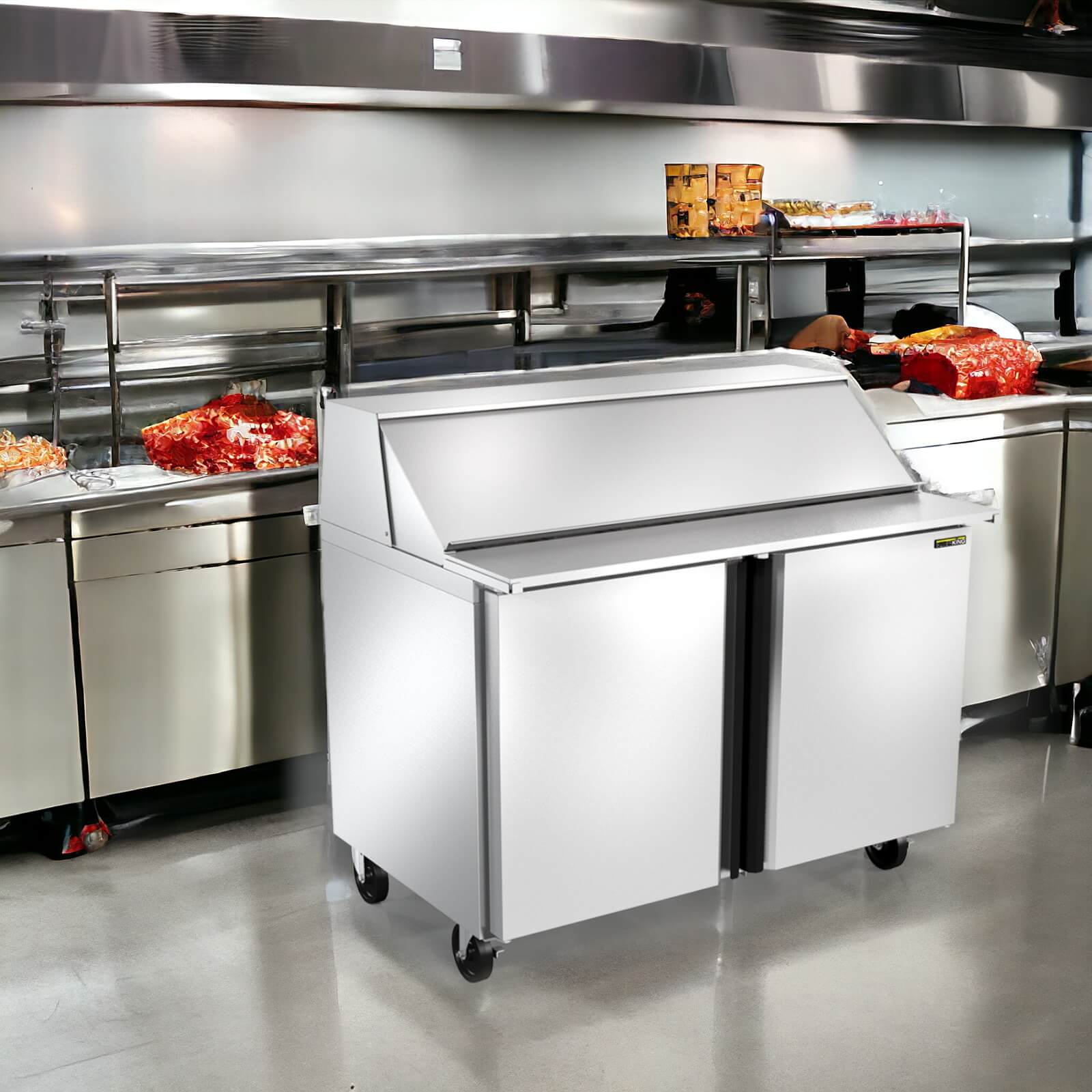 Silver King SKP4812A-ESUS1 | 48" Wide 2 Door Sandwich/Pizza Prep Table