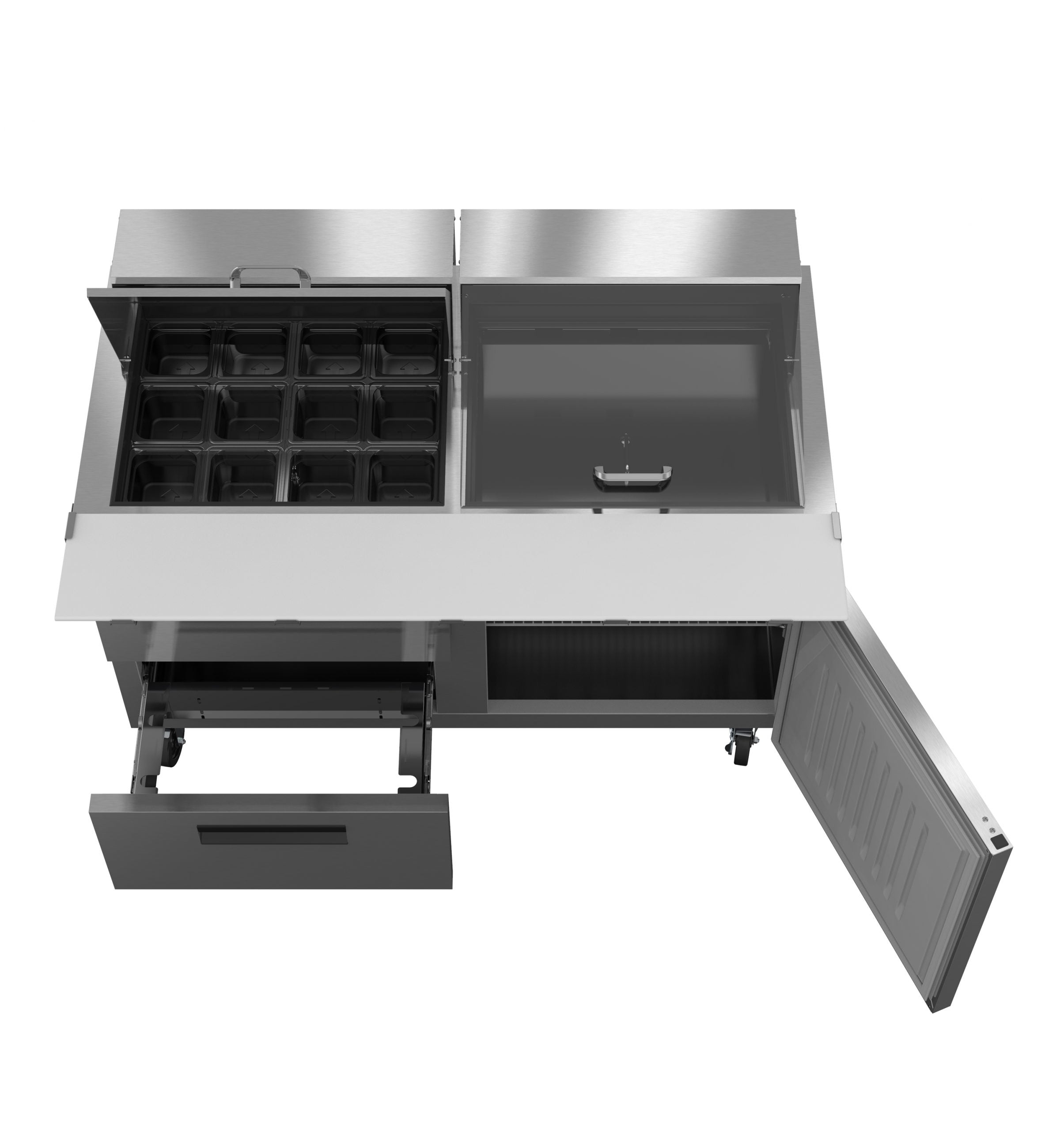 Hoshizaki SR60B-24MD2 | 60" Wide 2 Drawer Mega Top Sandwich Prep Table