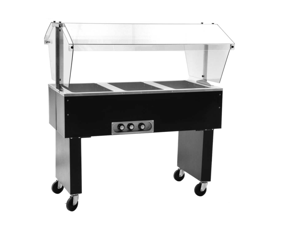 Eagle Group BPDHT3-208 | Deluxe Service Mates Three Pan Open Well Portable Hot Food Buffet Table