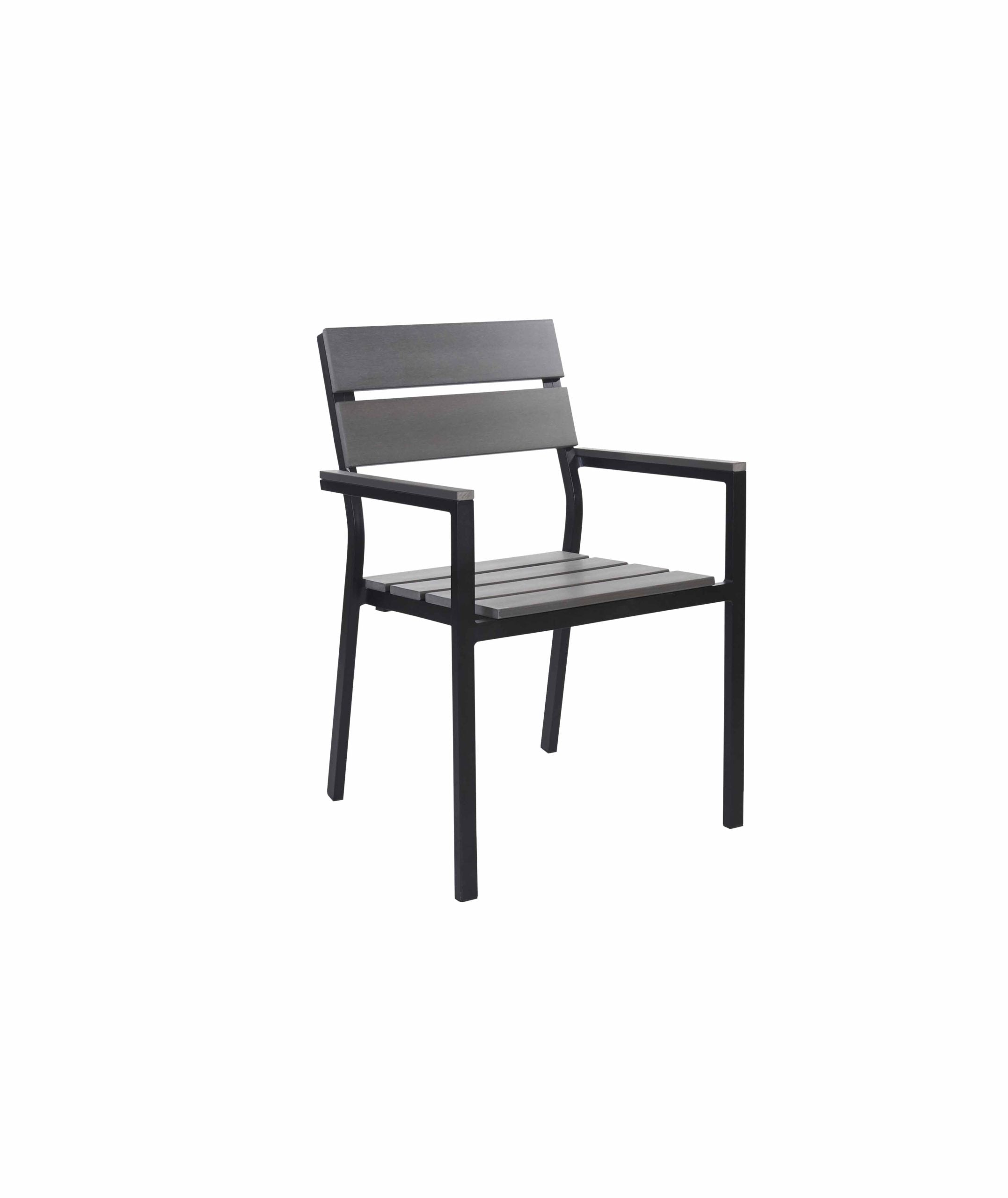 BFM Seating Seaside Aluminum Outdoor / Indoor Synthetic Teak Stackable Chair